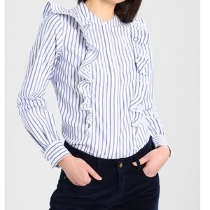 Banana Republic ruffle detail button down